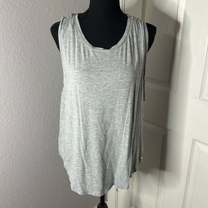 Fabletics Gray Activewear Top with Laced Back - 2X